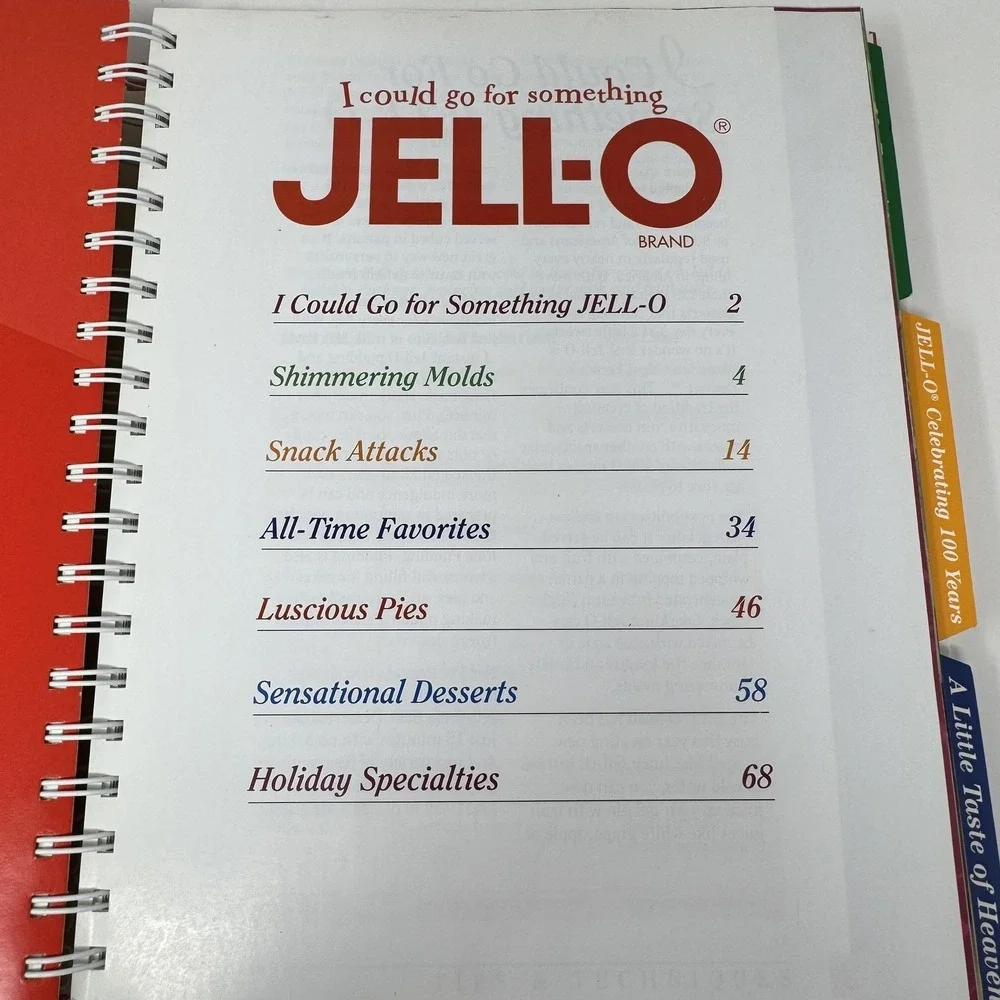 Vintage JELL-O Collection 3 Cookbooks In 1 HC‎ Spiral Illustrated Kraft 2001
